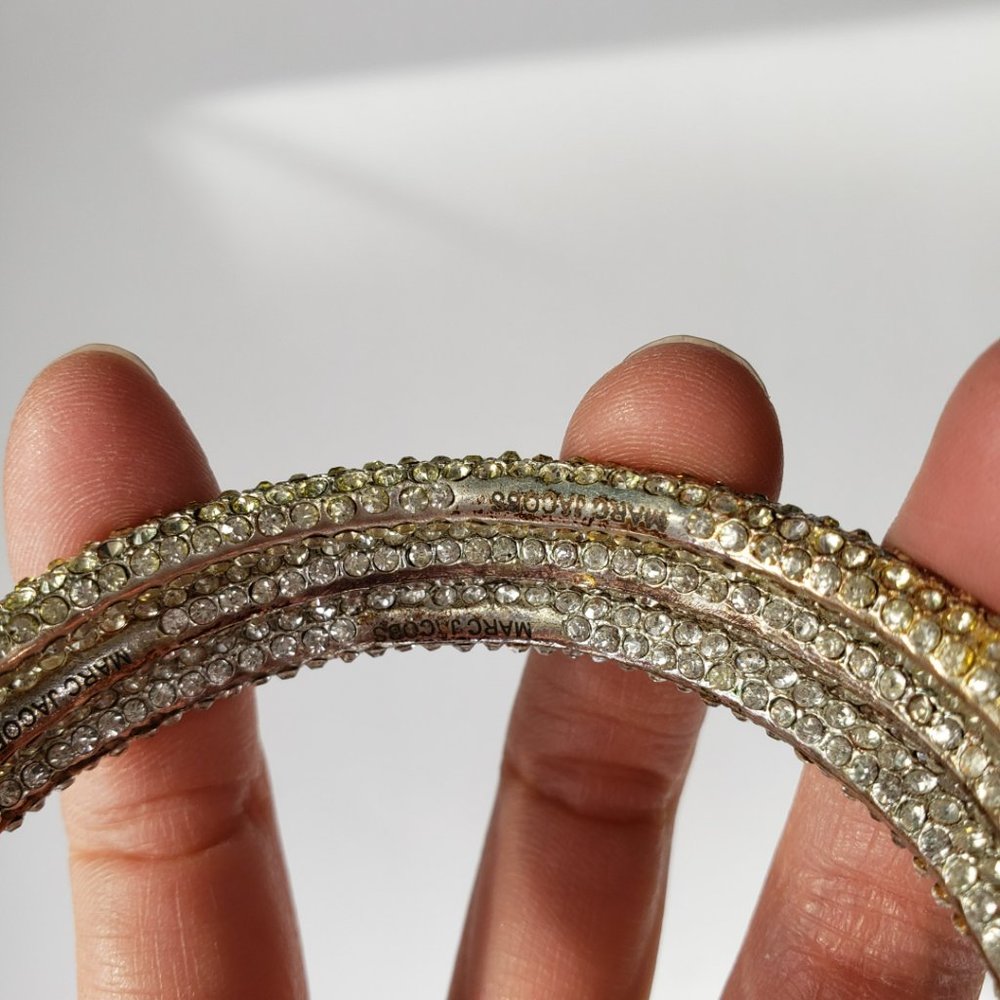Marc Jacobs 3 Crystal Rhinestone Bangle Bracelets - Picture 4 of 8
